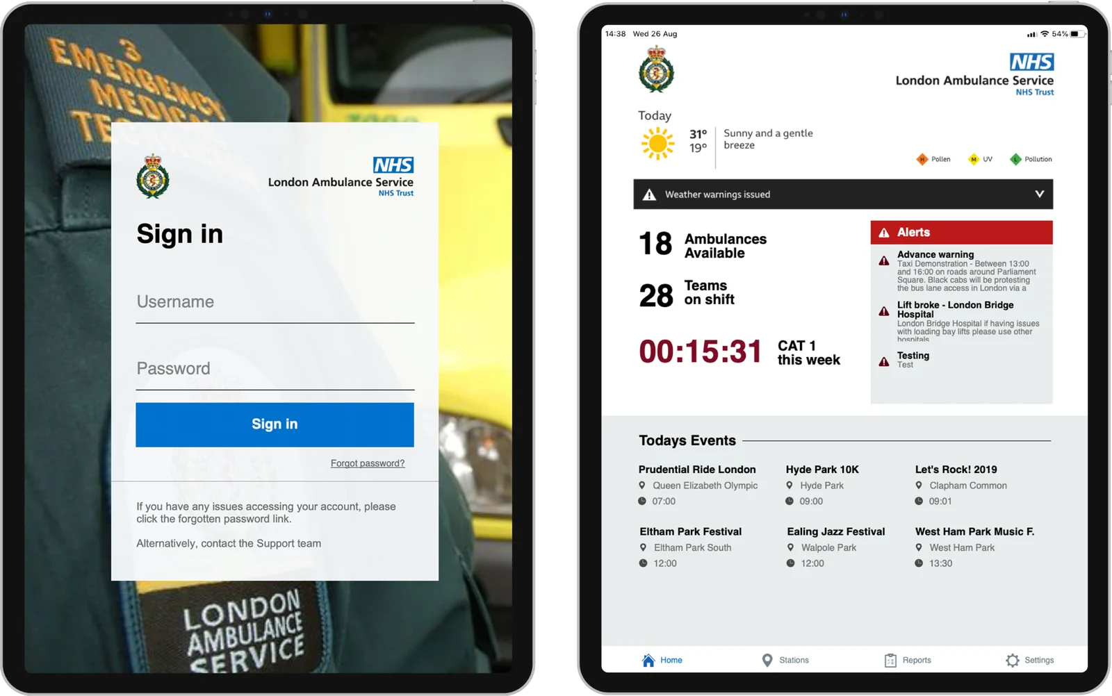Offline Checklist and Support App: London Ambulance Service